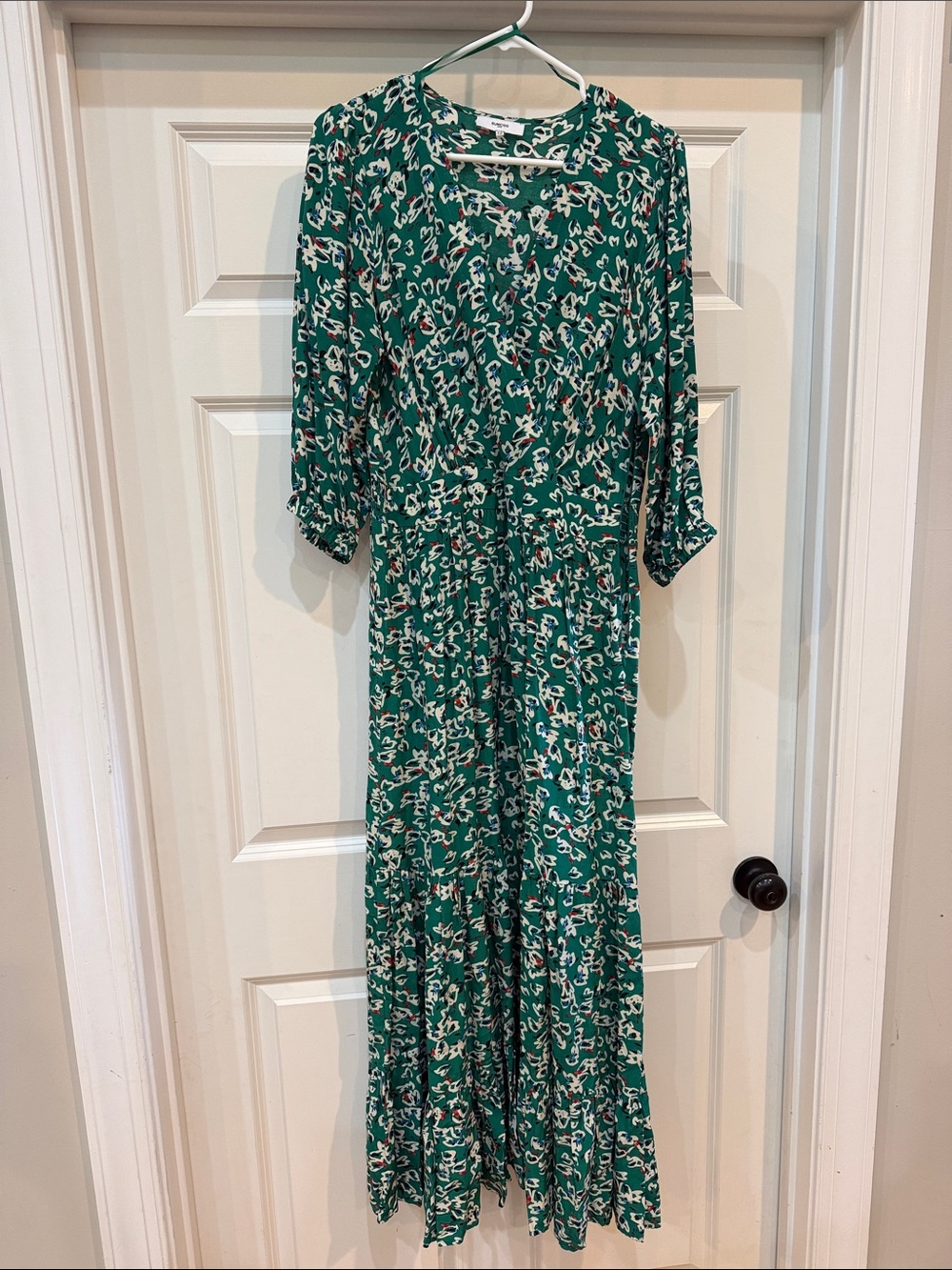 SUNCOO Emerald Green Floral Maxi Dress